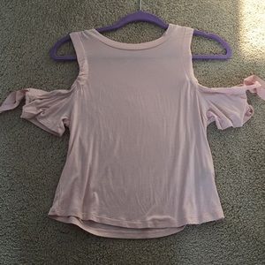 Baby Pink Cold Shoulder Top